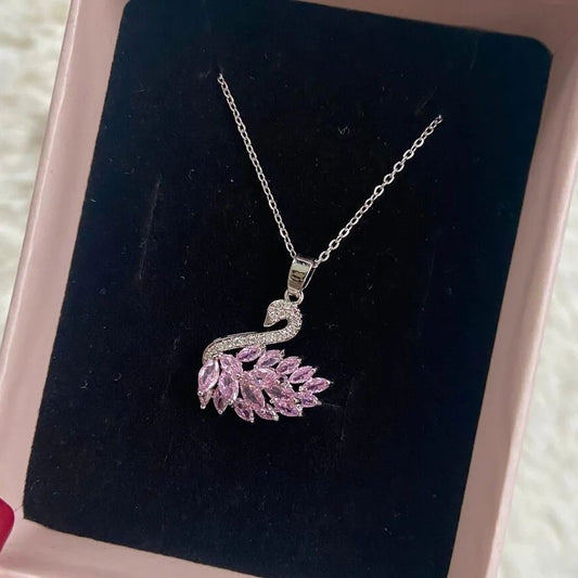 Celik Kuğu Model Gümüş Kolye