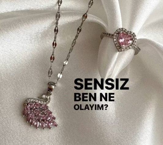 Celik Kuğu Model Gümüş Kolye